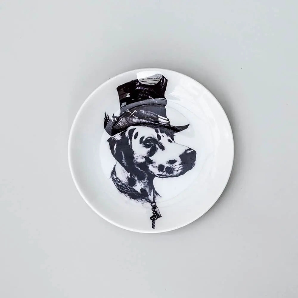 Deko Teller mit Hundeillustration - "dog art plate" 4legs.de