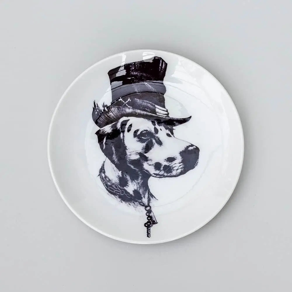 Deko Teller mit Hundeillustration - "dog art plate" 4legs.de