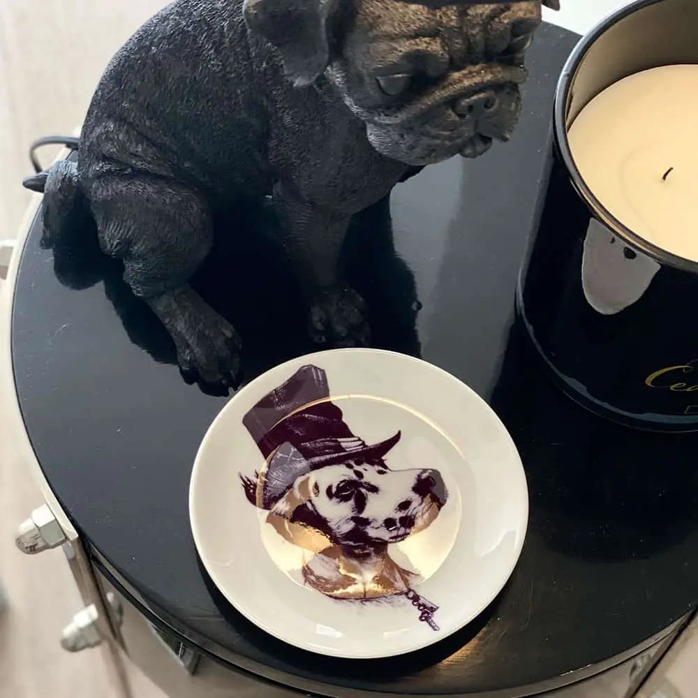 Deko Teller mit Hundeillustration - "dog art plate" 4legs.de