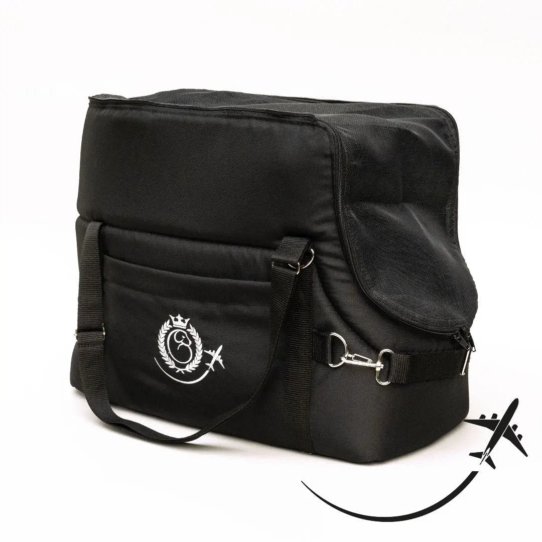 Hundeflugtasche "AIR XL-LONG" Lunch & Dinner - black 4legs.de