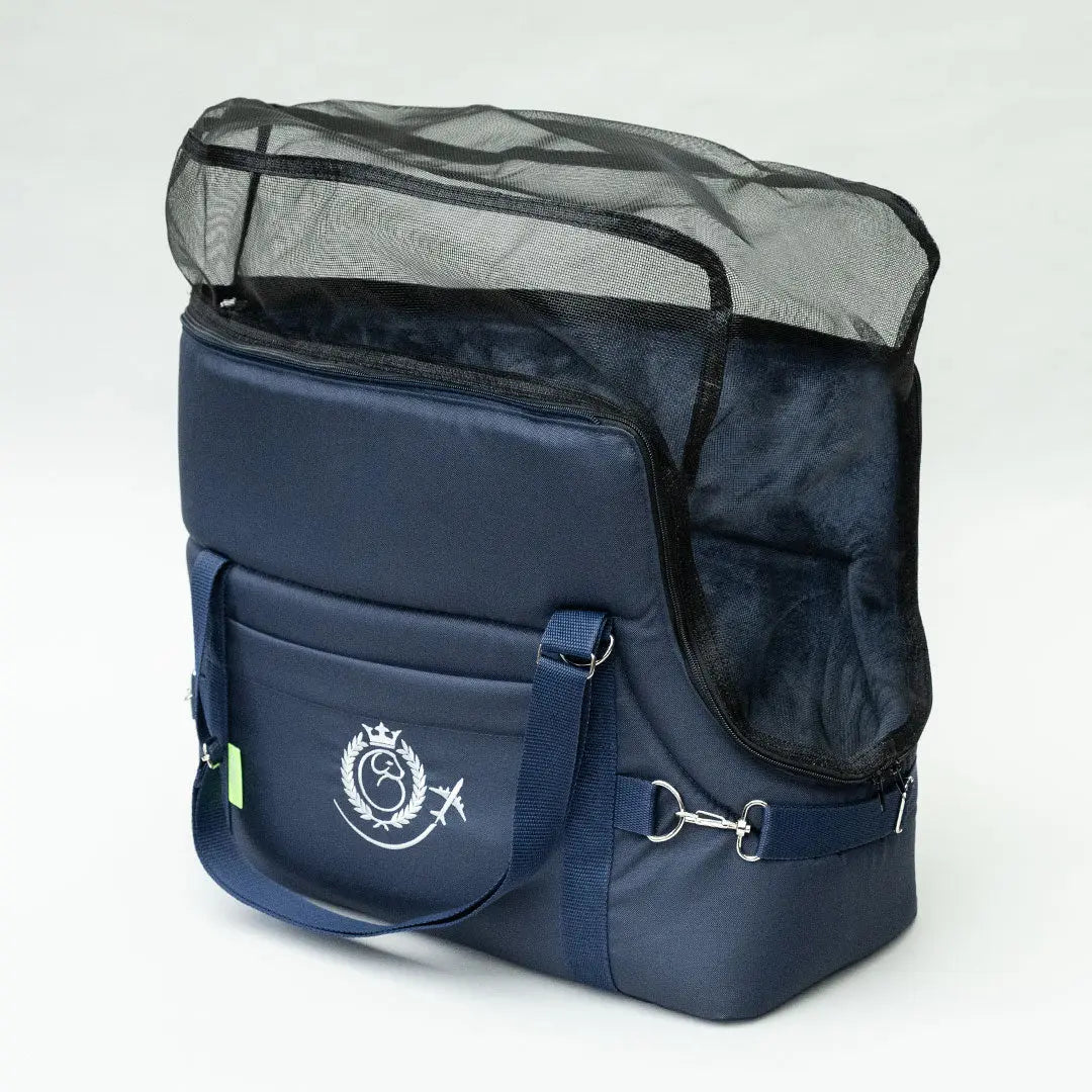 Hundeflugtasche "AIR XL-LONG" Lunch & Dinner - navy 4legs.de