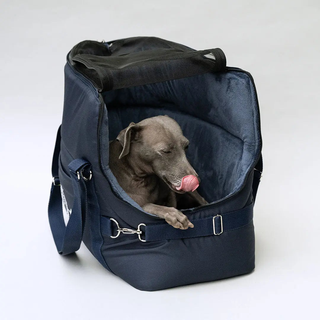 Hundeflugtasche "AIR XL-LONG" Lunch & Dinner - navy 4legs.de