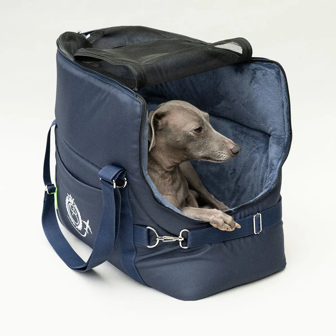 Hundeflugtasche "AIR XL-LONG" Lunch & Dinner - navy 4legs.de