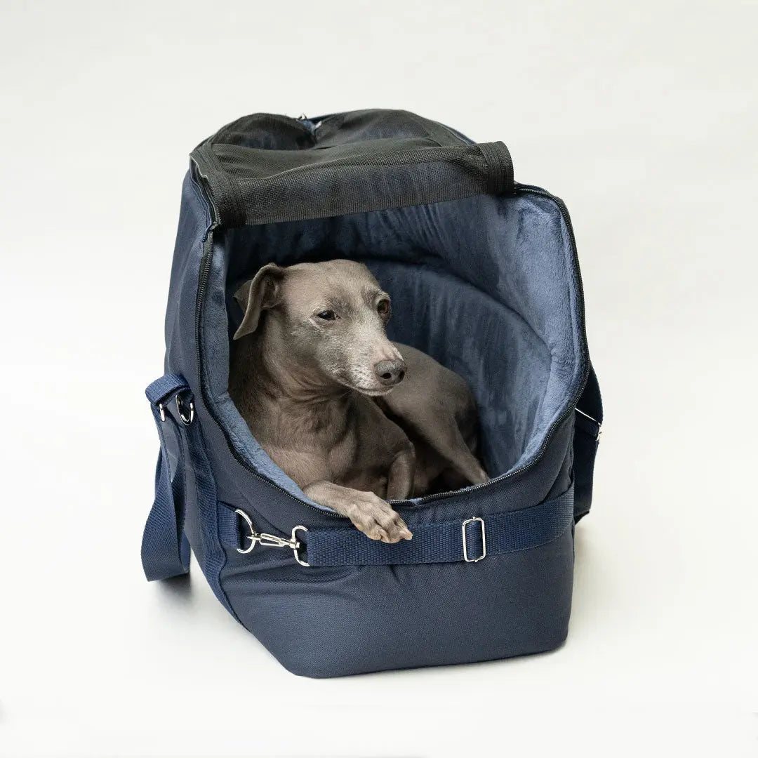 Hundeflugtasche "AIR XL-LONG" Lunch & Dinner - navy 4legs.de