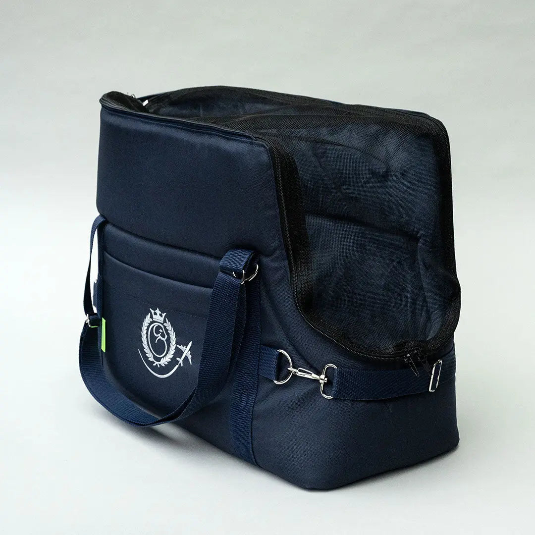 Hundeflugtasche "AIR XL-LONG" Lunch & Dinner - navy 4legs.de