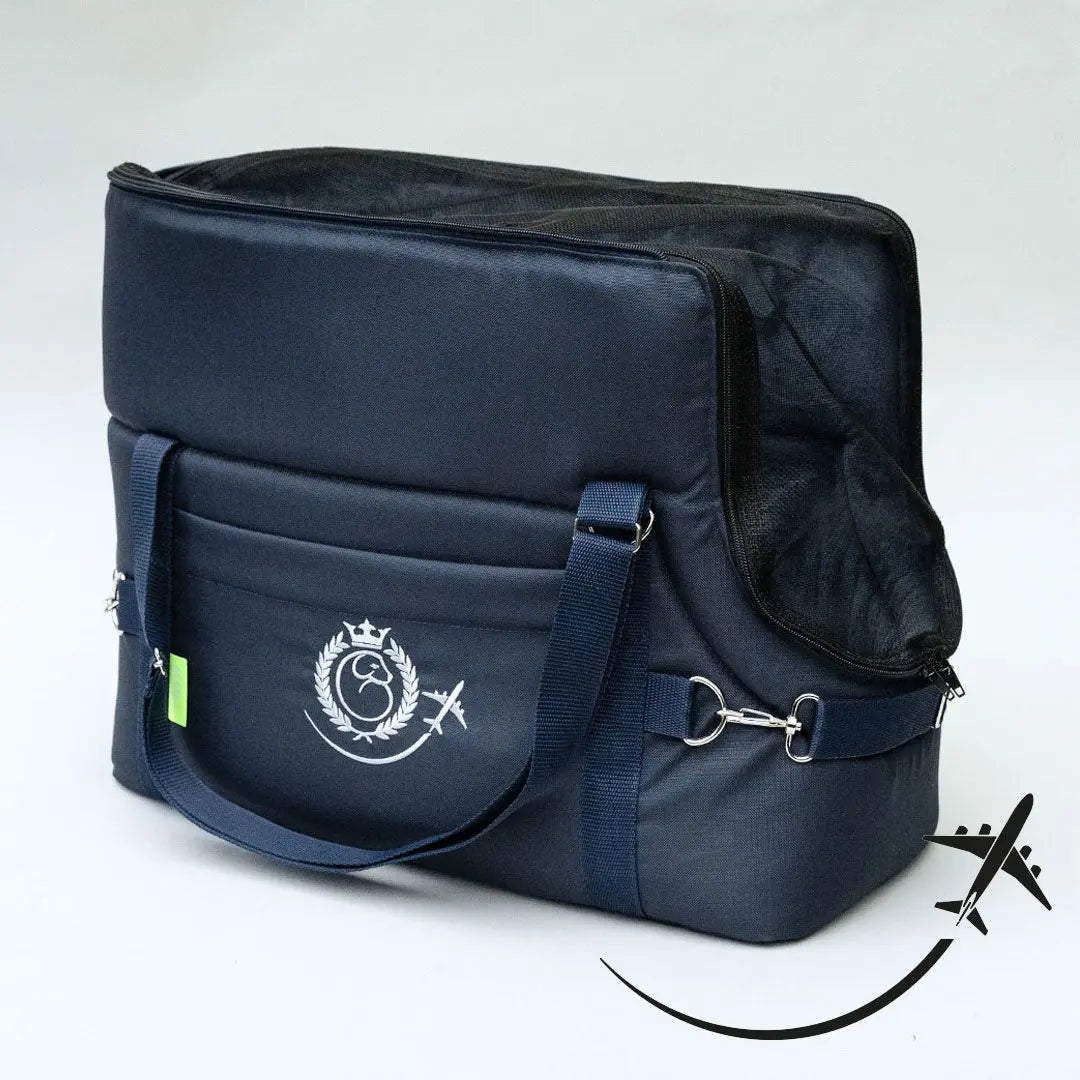 Hundeflugtasche "AIR XL-LONG" Lunch & Dinner - navy 4legs.de