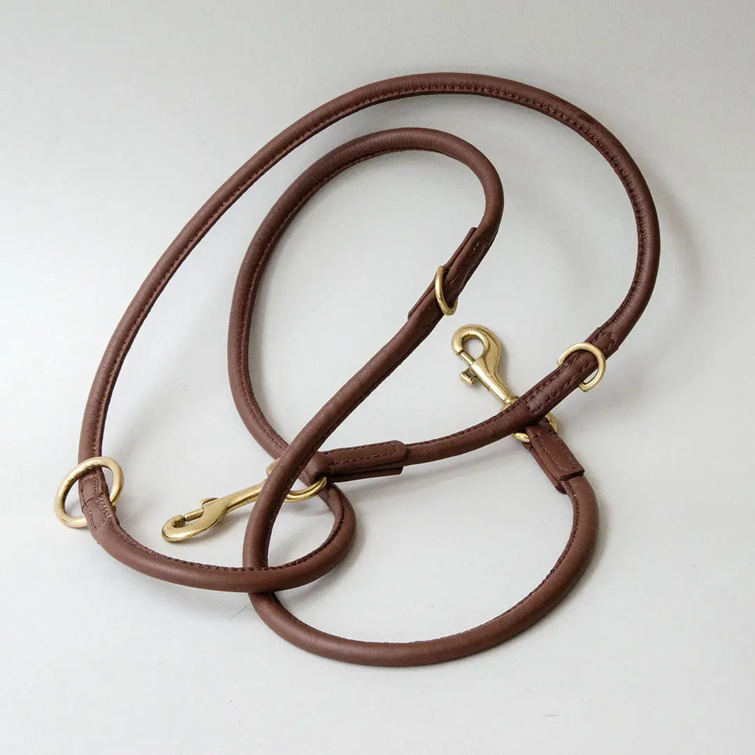 Hundeleine aus Nappaleder "Rolled Nappa" - brown 4legs.de