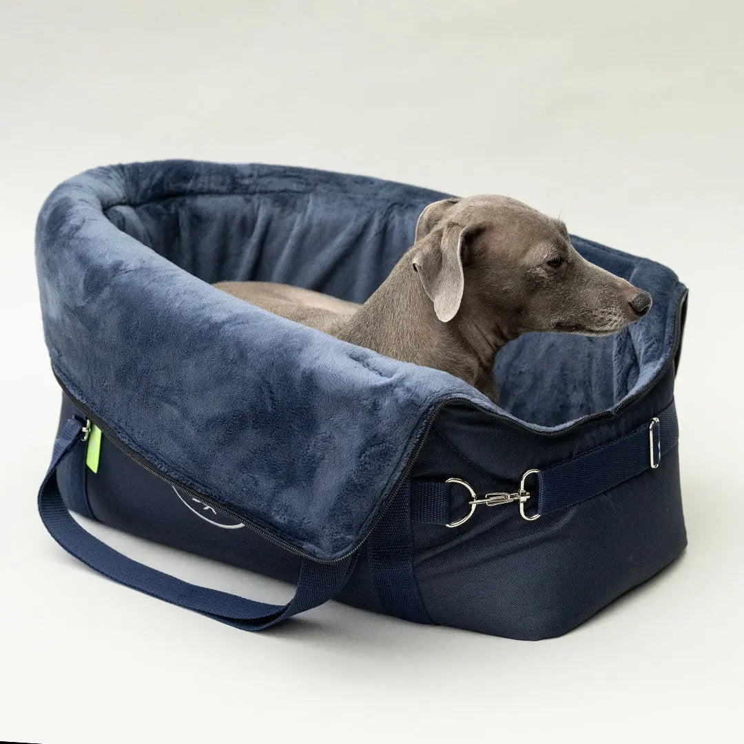 Hundetasche fürs Flugzeug "AIR" Lunch & Dinner - Navy 4legs.de