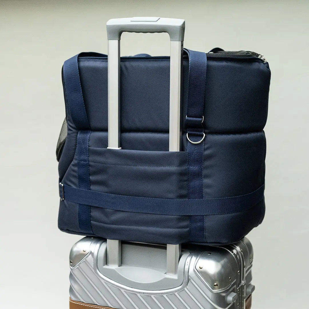 Hundetasche fürs Flugzeug "AIR" Lunch & Dinner - Navy 4legs.de