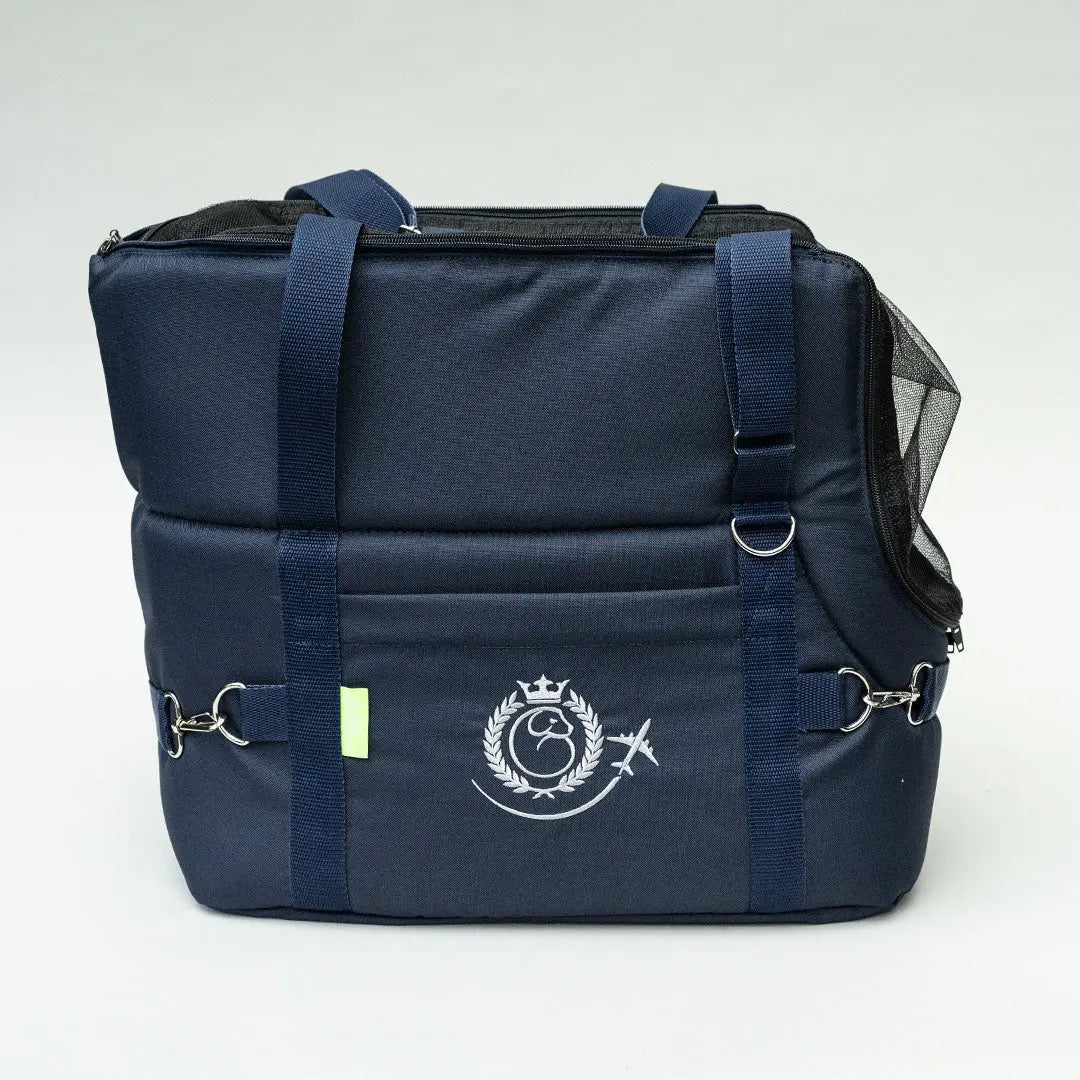 Hundetasche fürs Flugzeug "AIR" Lunch & Dinner - Navy 4legs.de