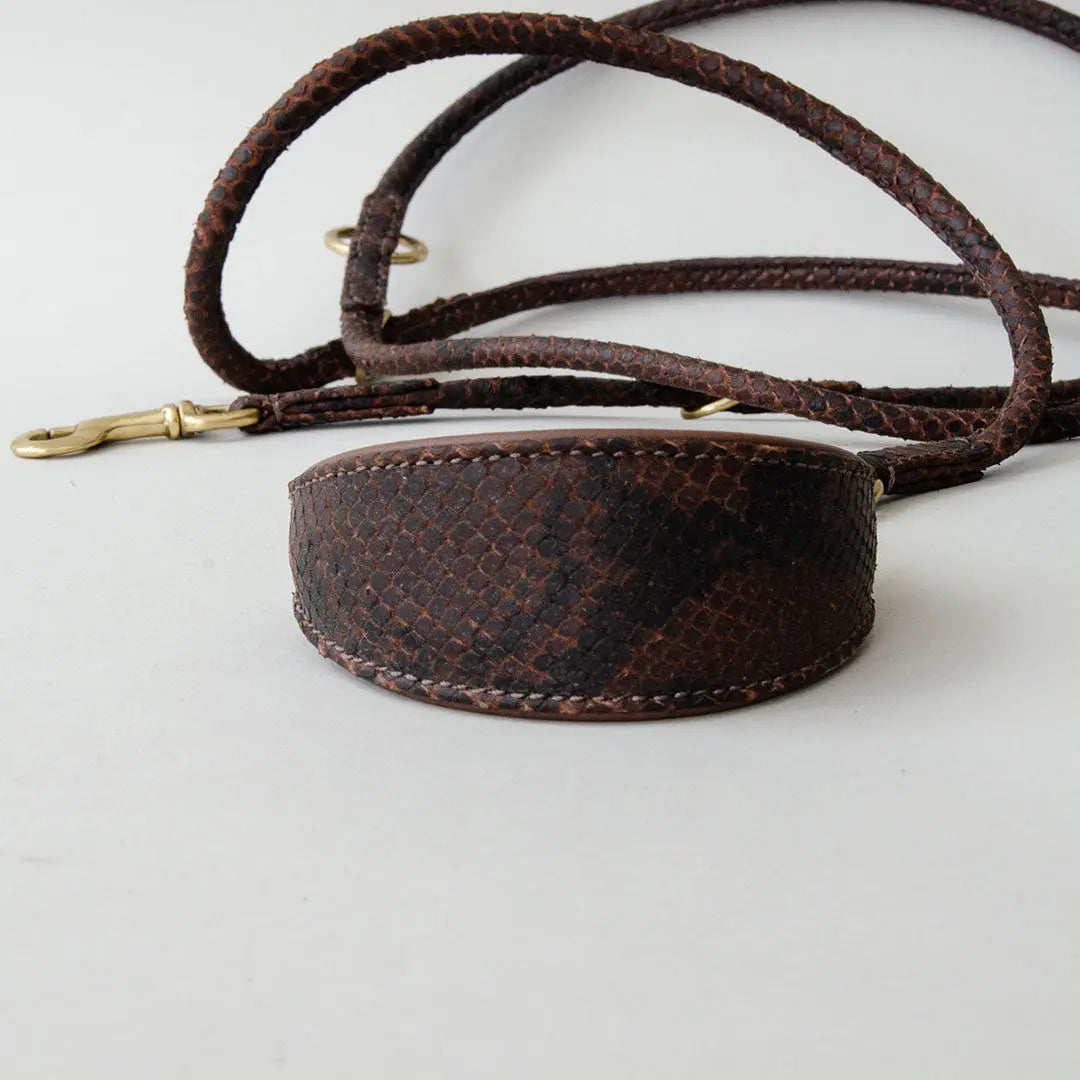 Lederhalsband "Sighthound Snake DARK" für Windhunde 4legs.de