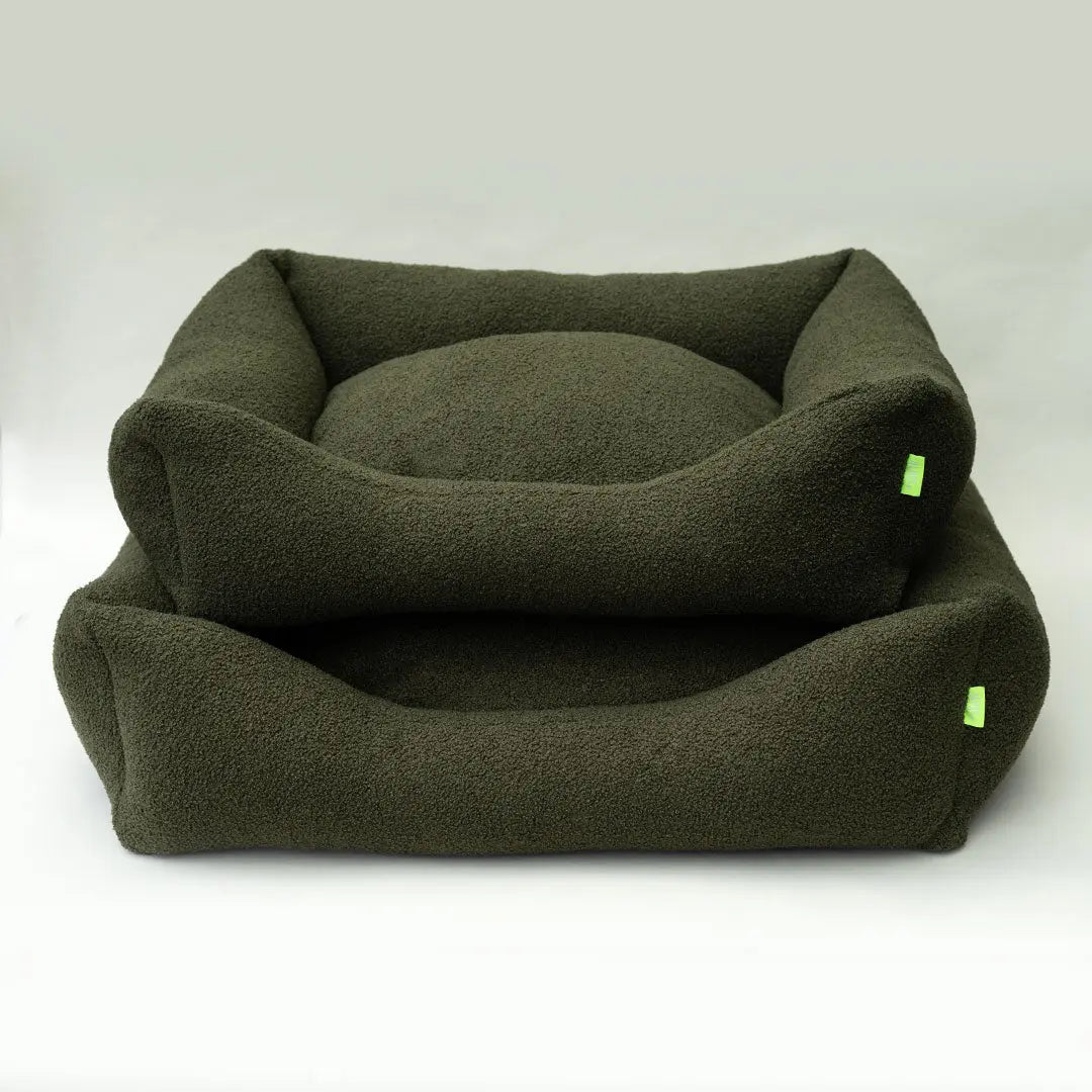 Luxus-Hundebett „Canapé Teddy Deluxe“ oliv