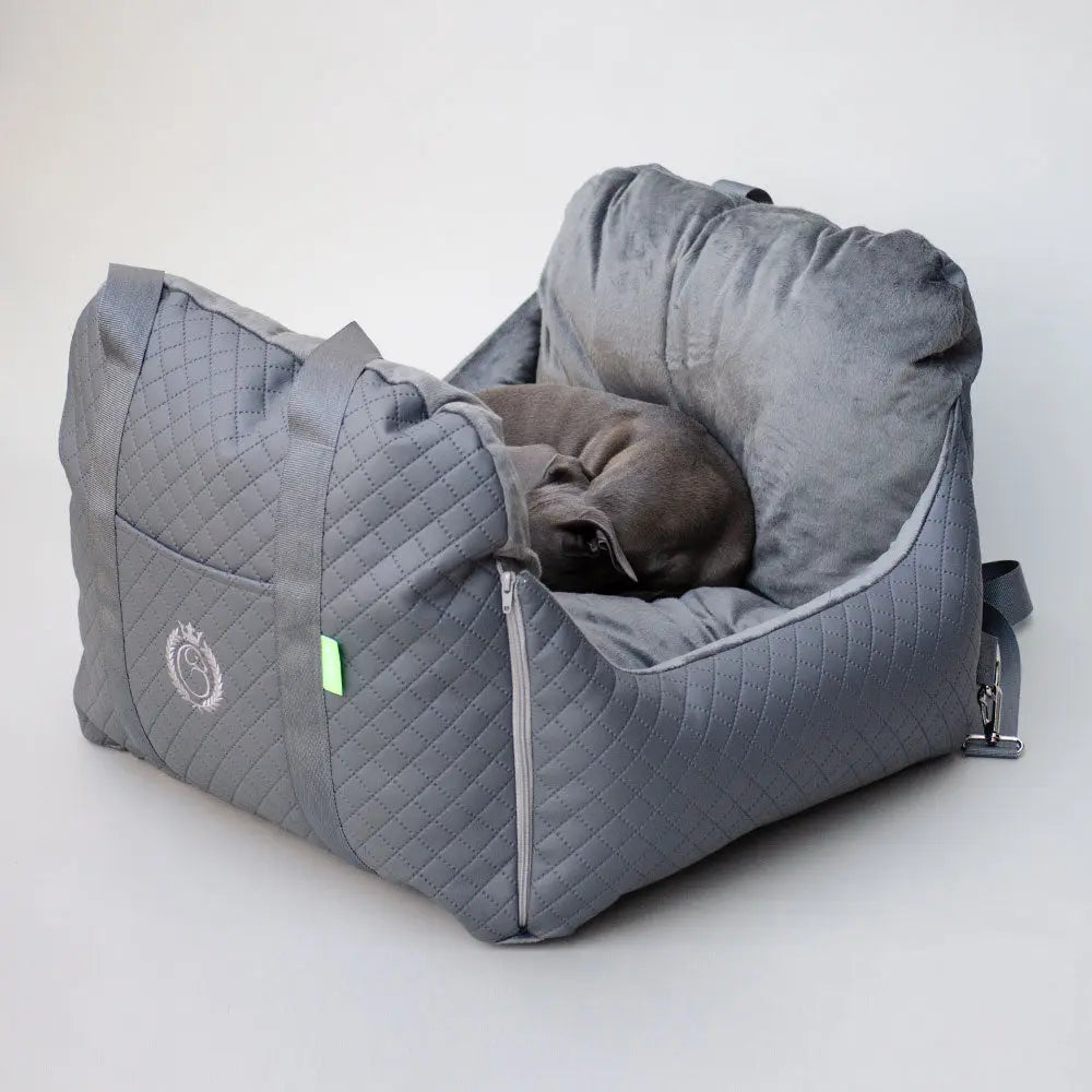 Premium Autositz für Hunde – „Comfort Grey“ 4legs.de