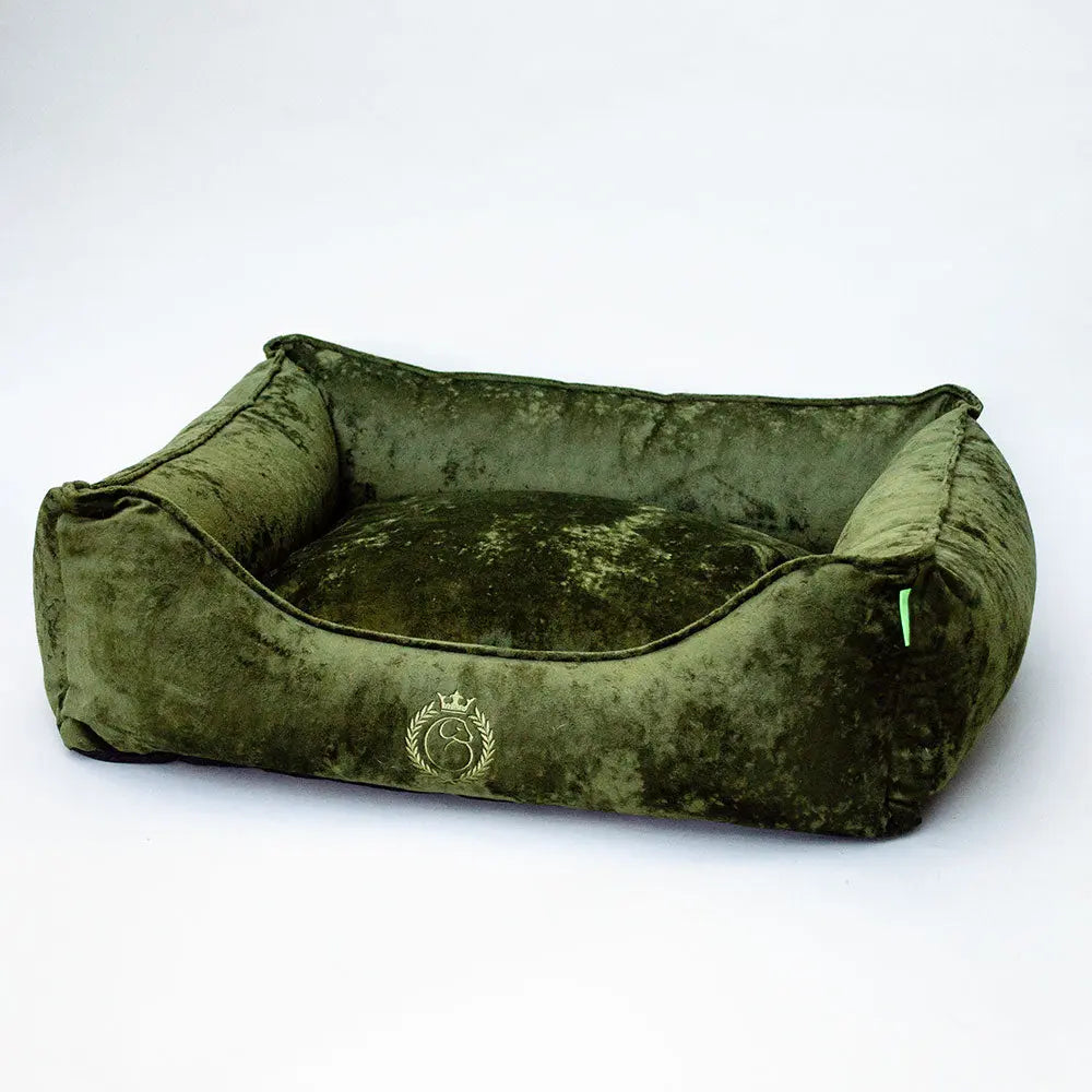 „Velvet Vintage Canapé“ - das Luxushundebett in oliv 4legs.de