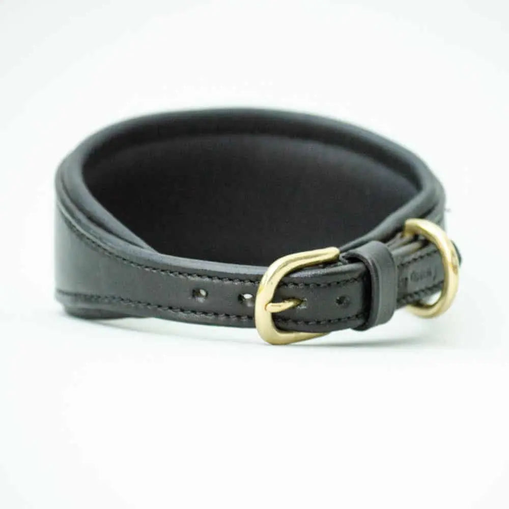 Windhund Halsband aus Leder - "Greyhound black" 4legs.de